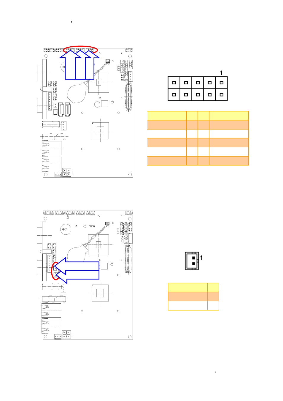 Usb connector 0 & 1/ 4 & 5/ 2 & 3 (jusb1/2/3), Sata1/2 power connector (sata1_pwr/ sata2_pwr) | Avalue ECM-A50M User Manual | Page 37 / 77