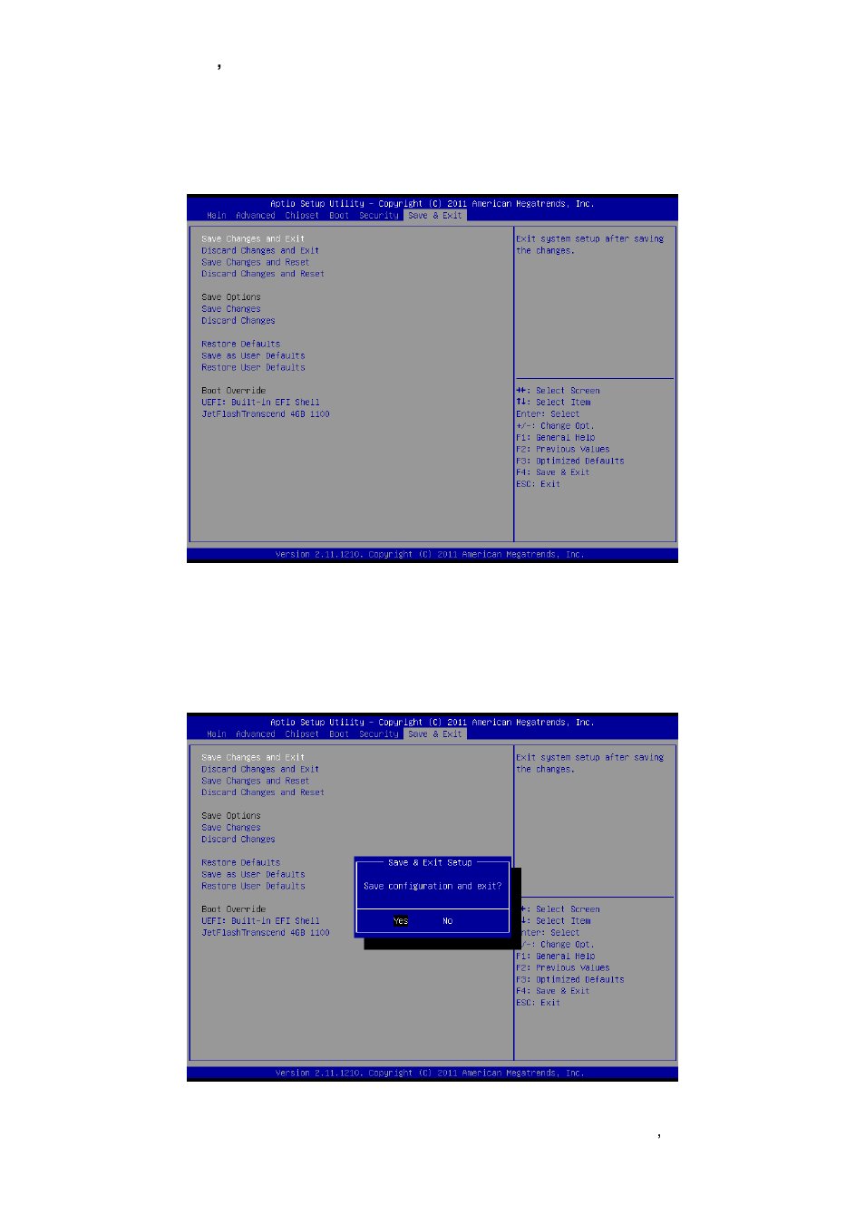 Save & exit, Save changes and exit | Avalue ECM-A50M User Manual | Page 65 / 77