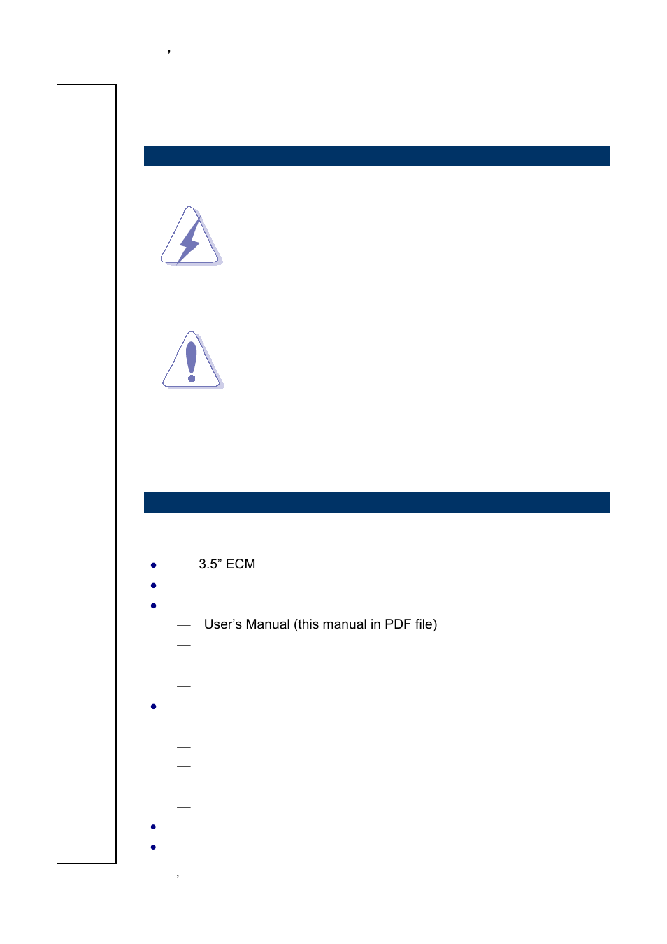 Getting started, Safety precautions, Packing list | Avalue ECM-A50M User Manual | Page 8 / 77