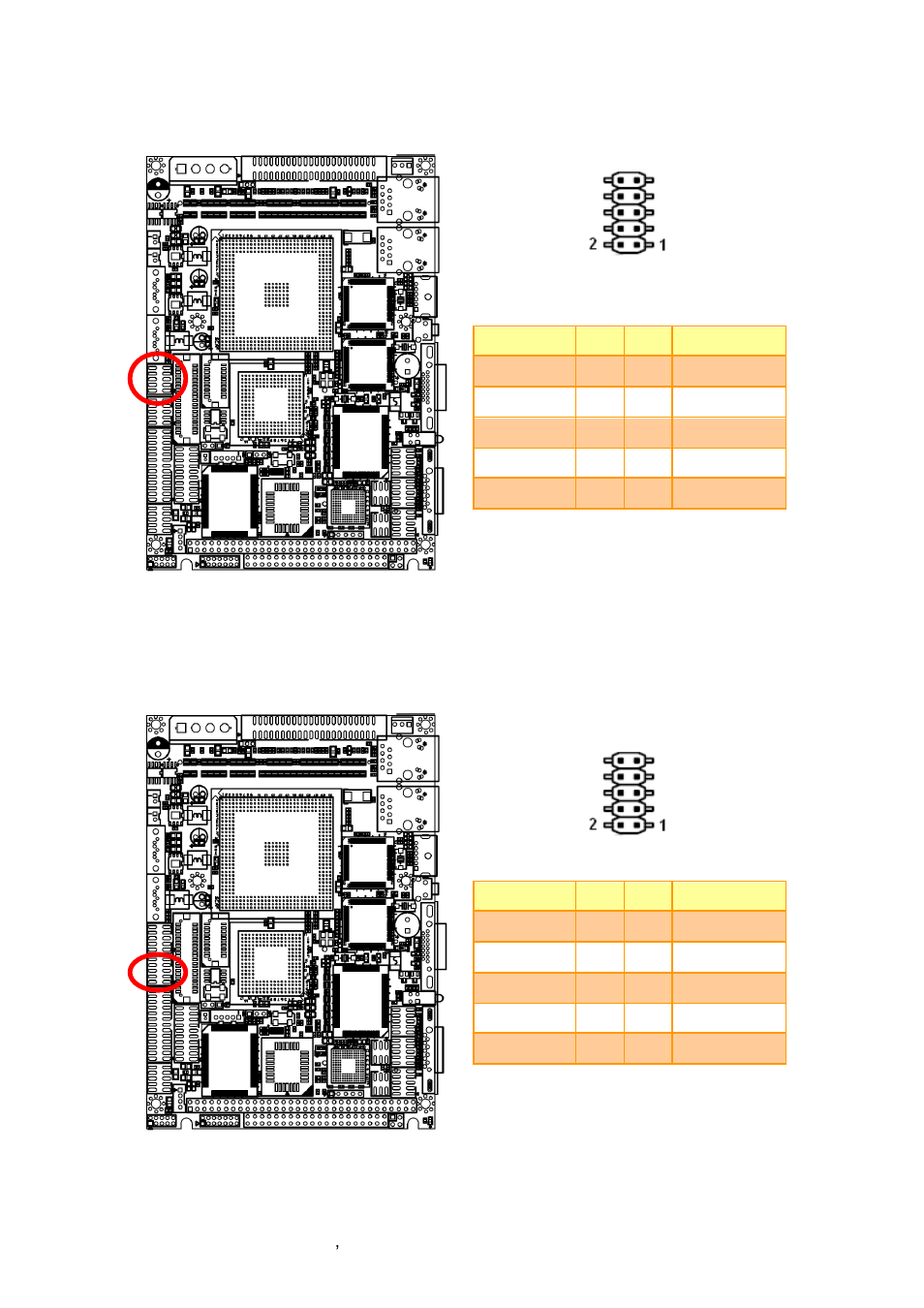 Usb connector 0 & 1 (jusb1), Usb connector 2 & 3 (jusb2) | Avalue ECM-LX800W User Manual | Page 36 / 105