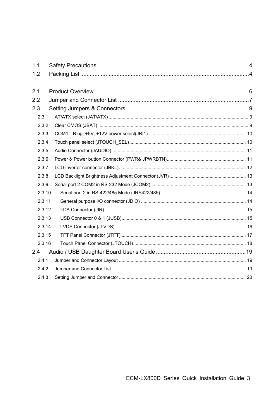 Avalue ECM-LX800D User Manual | Page 3 / 20