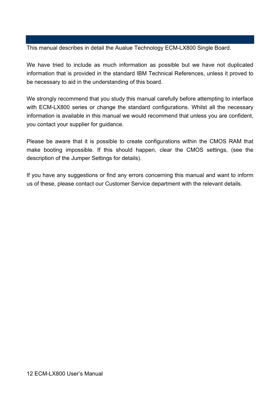 Avalue ECM-LX800 User Manual | Page 12 / 101