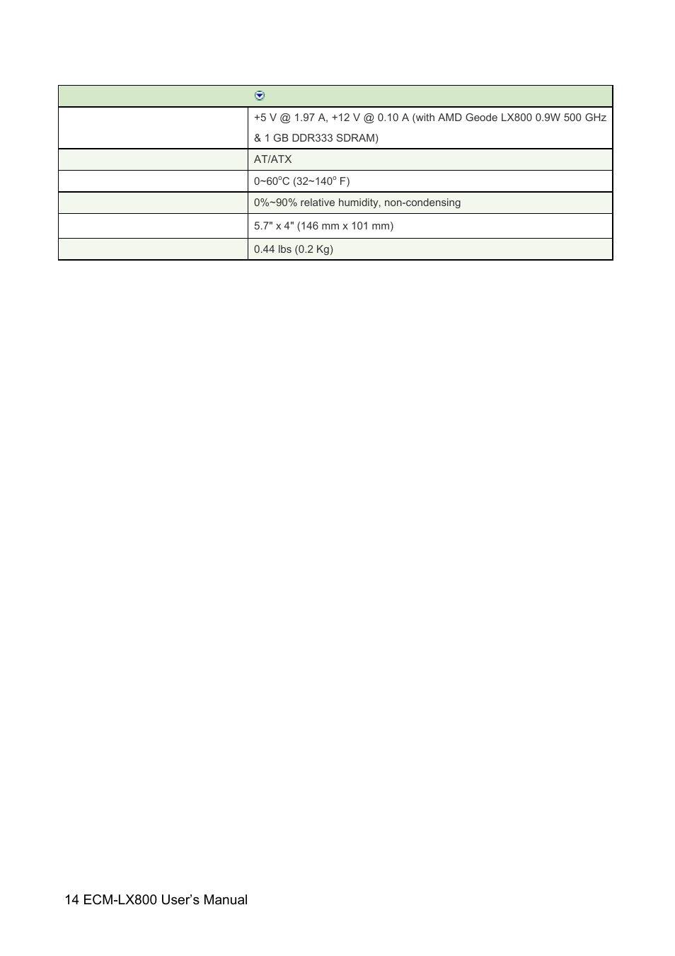 Avalue ECM-LX800 User Manual | Page 14 / 101