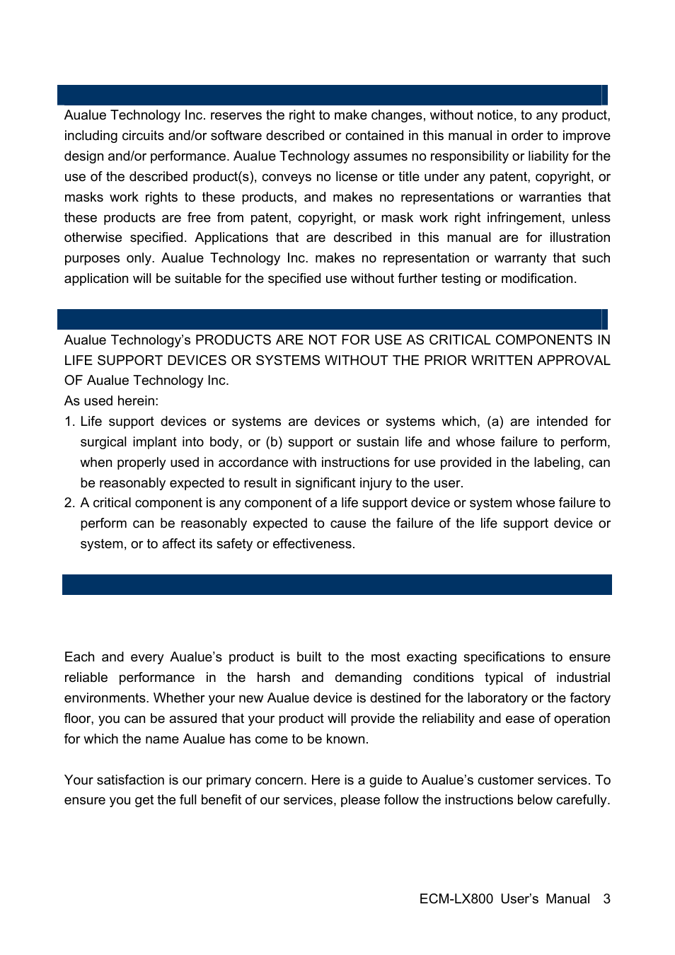 Avalue ECM-LX800 User Manual | Page 3 / 101