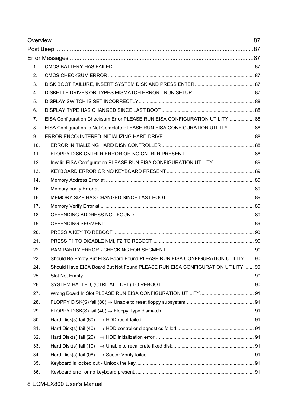 Avalue ECM-LX800 User Manual | Page 8 / 101