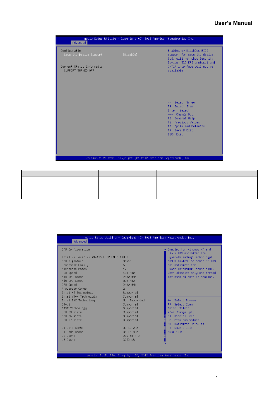 Trusted computing, Cpu configuration | Avalue EPI-QM87R User Manual | Page 43 / 77