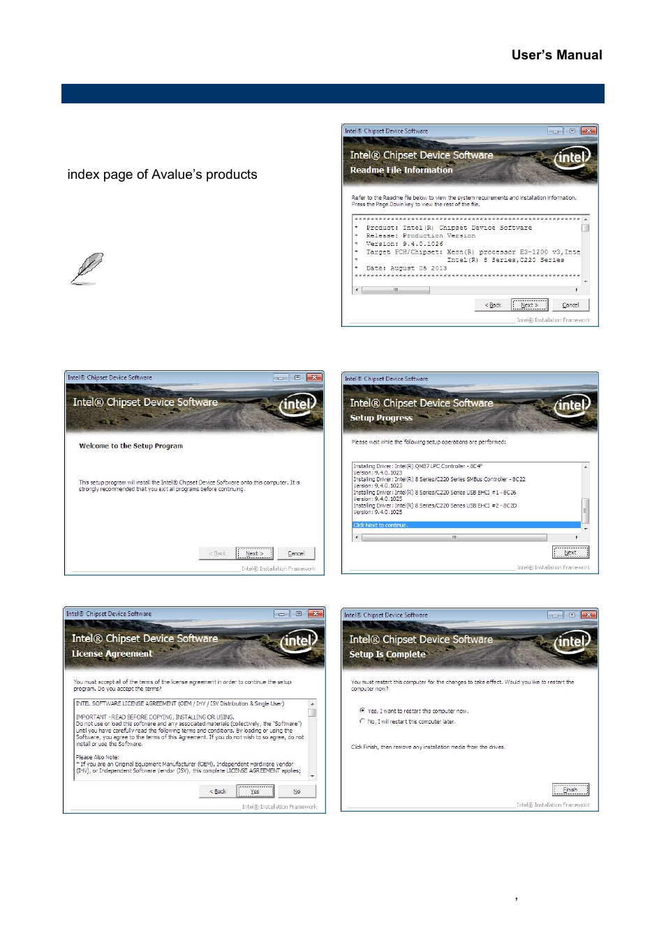 Install chipset driver (for intel qm87) | Avalue EPI-QM87R User Manual | Page 69 / 77
