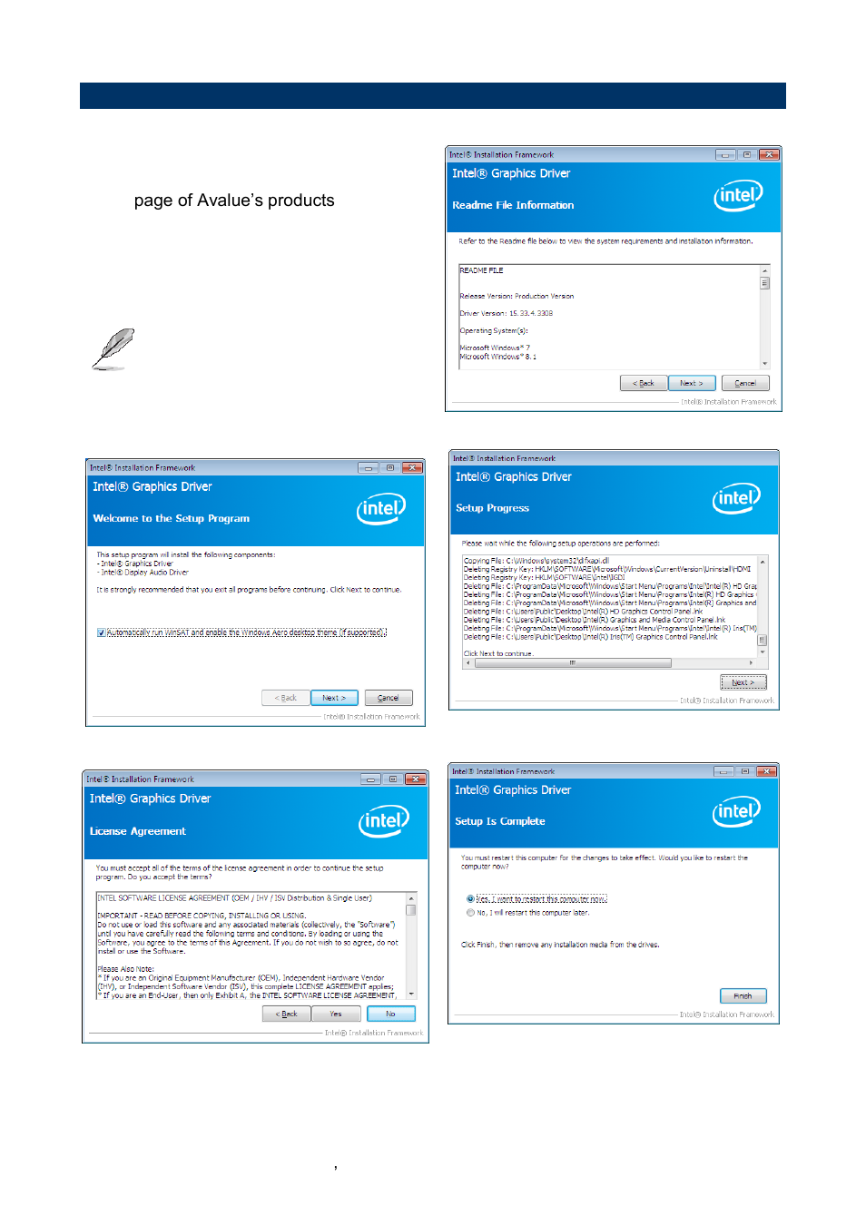 Install display driver (for intel qm87) | Avalue EPI-QM87R User Manual | Page 72 / 77