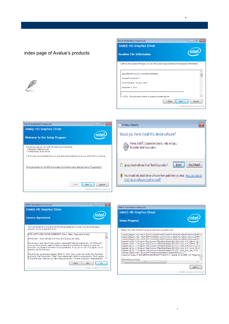 Install display driver (for intel qm77) | Avalue EPI-QM77 User Manual | Page 79 / 86