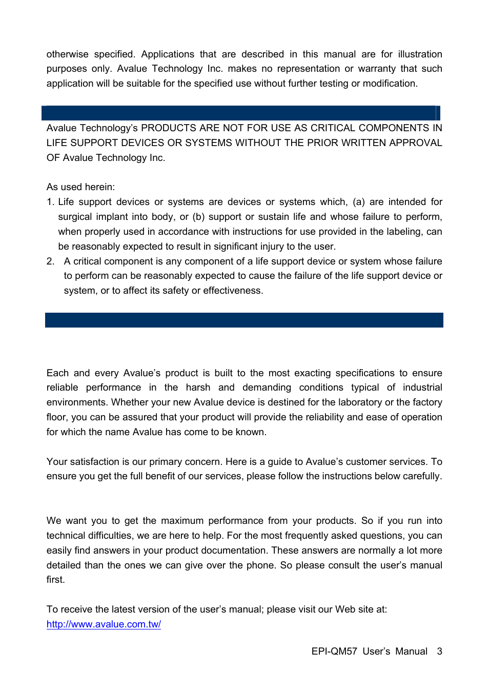 Avalue EPI-QM57 User Manual | Page 3 / 80