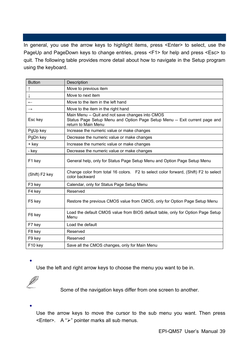 3 using setup | Avalue EPI-QM57 User Manual | Page 39 / 80