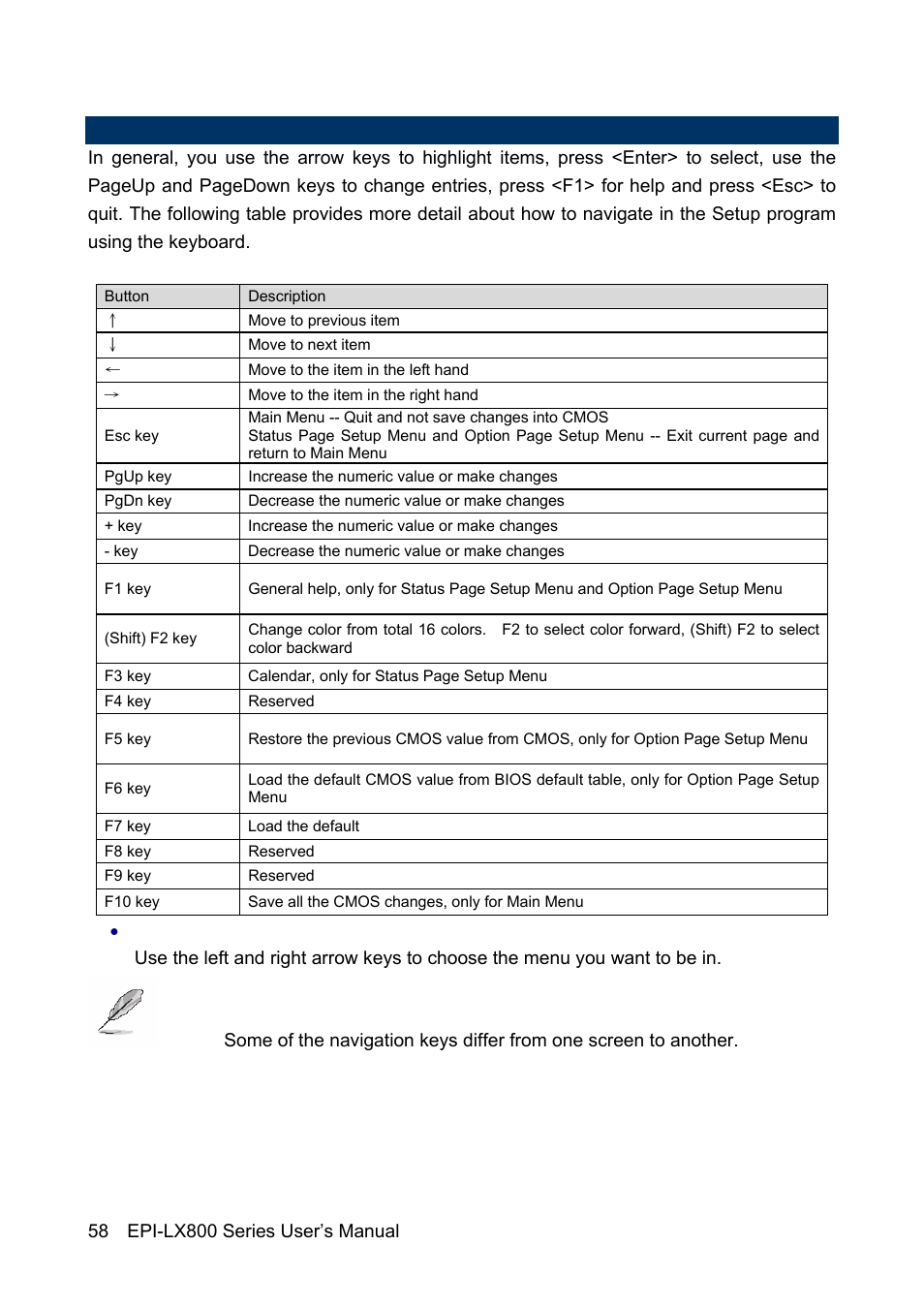 2 using setup | Avalue EPI-LX800 User Manual | Page 58 / 107