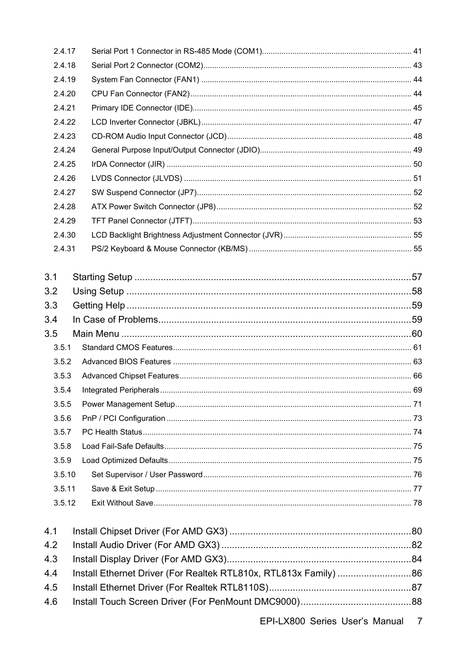Avalue EPI-LX800 User Manual | Page 7 / 107