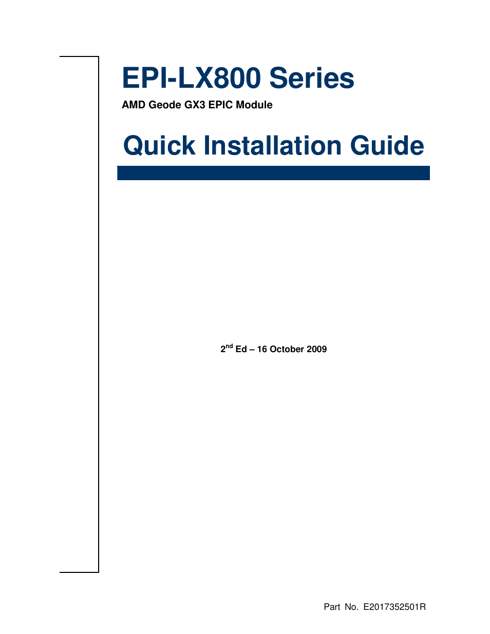 Avalue EPI-LX800 User Manual | 24 pages