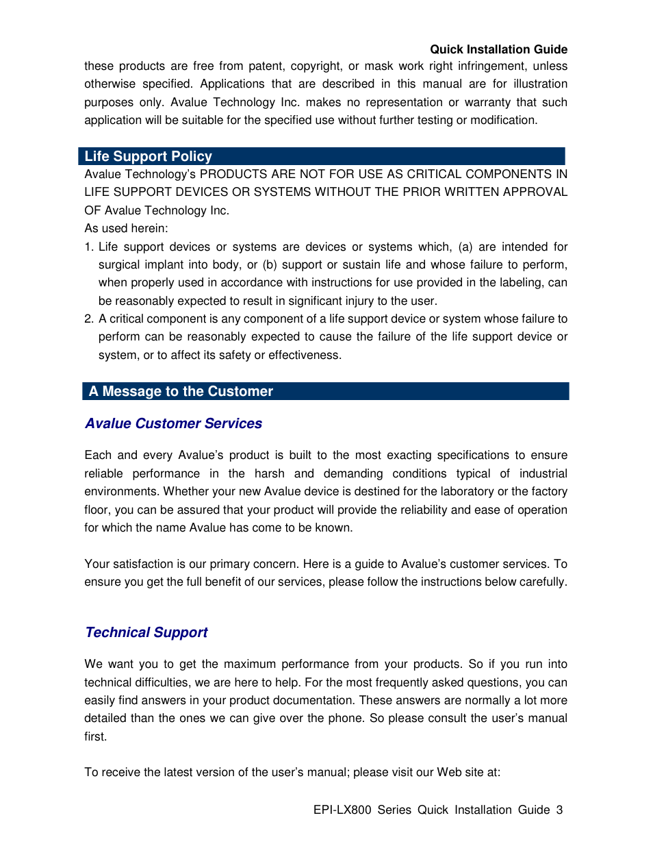 Avalue EPI-LX800 User Manual | Page 3 / 24