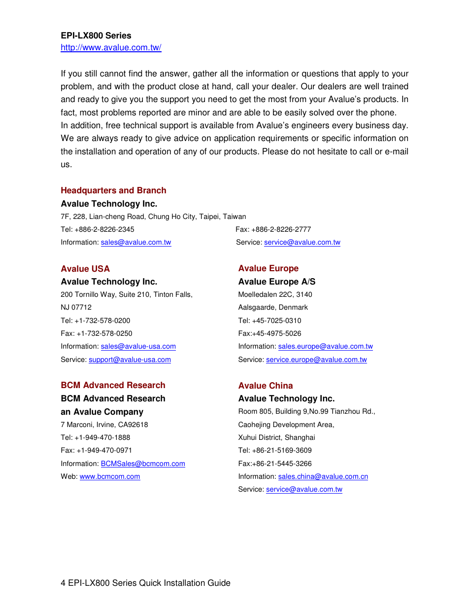 Avalue EPI-LX800 User Manual | Page 4 / 24