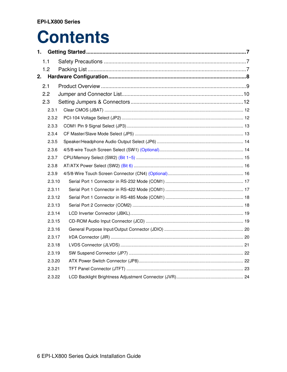 Avalue EPI-LX800 User Manual | Page 6 / 24