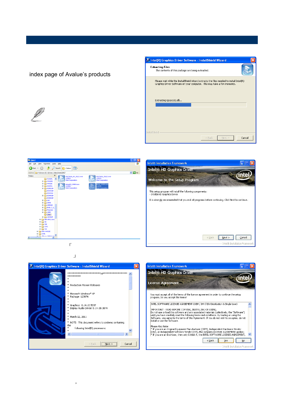 Install display driver (for intel qm67) | Avalue EPI-QM67 User Manual | Page 84 / 91