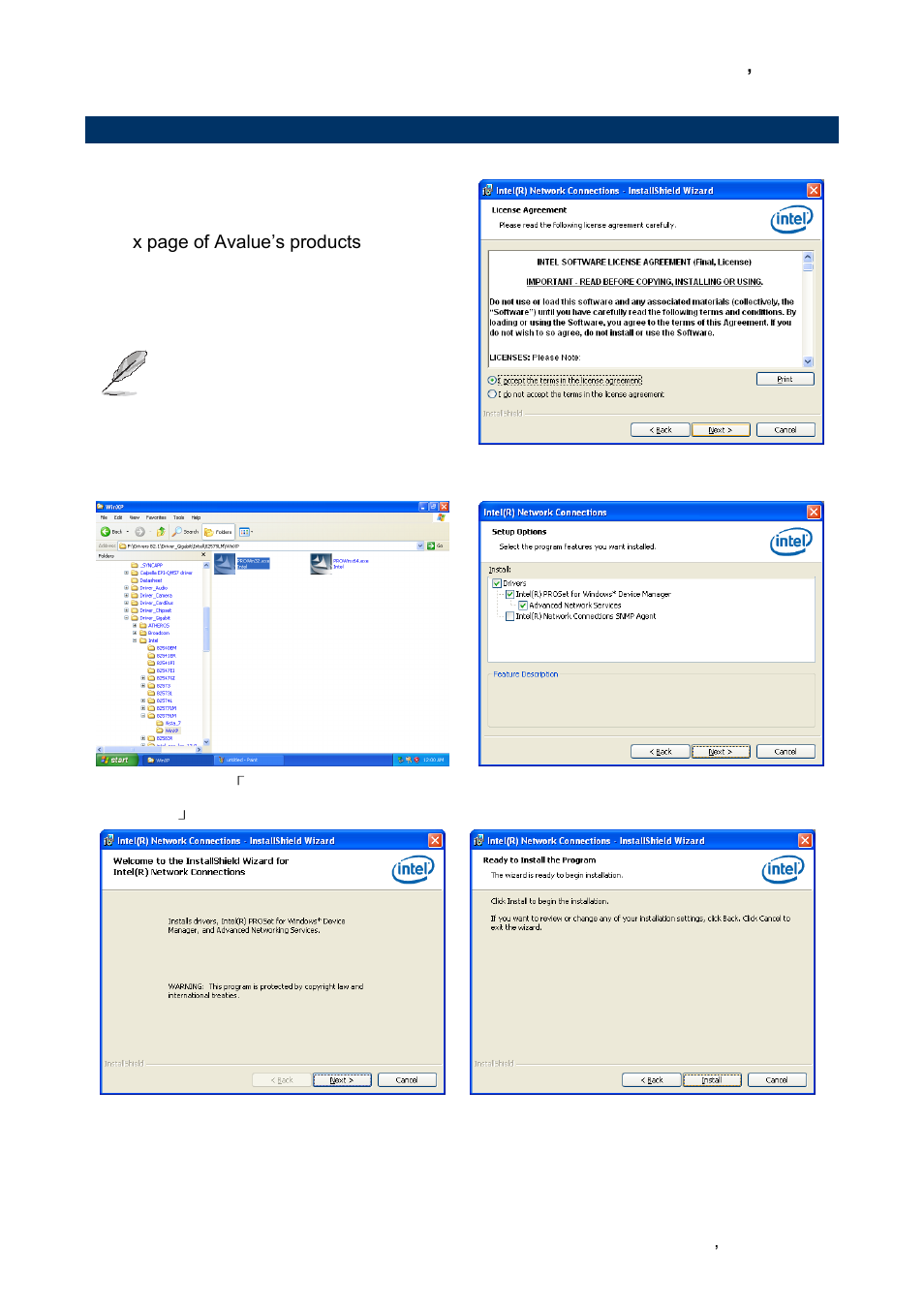 Install ethernet driver (for intel 82579lm) | Avalue EPI-QM67 User Manual | Page 87 / 91