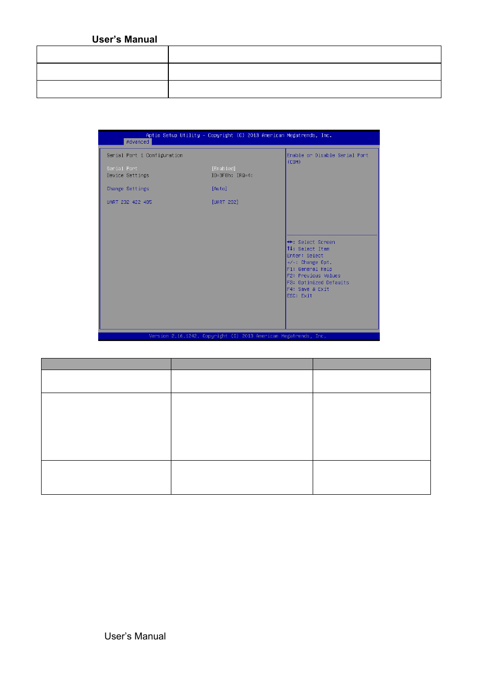 Serial port 1 configuration | Avalue EBM-BYT User Manual | Page 42 / 75