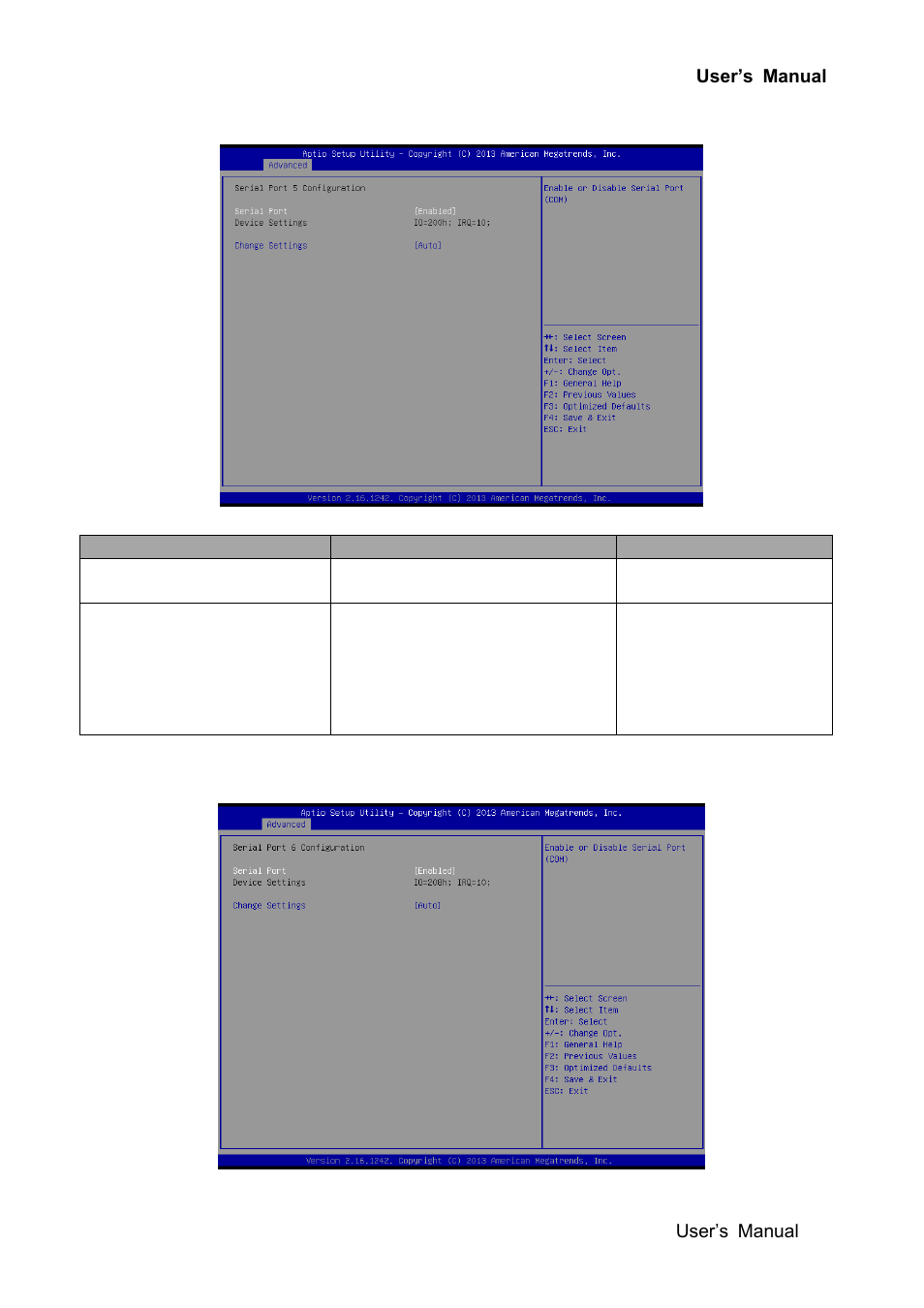 Serial port 5 configuration, Serial port 6 configuration | Avalue EBM-BYT User Manual | Page 45 / 75