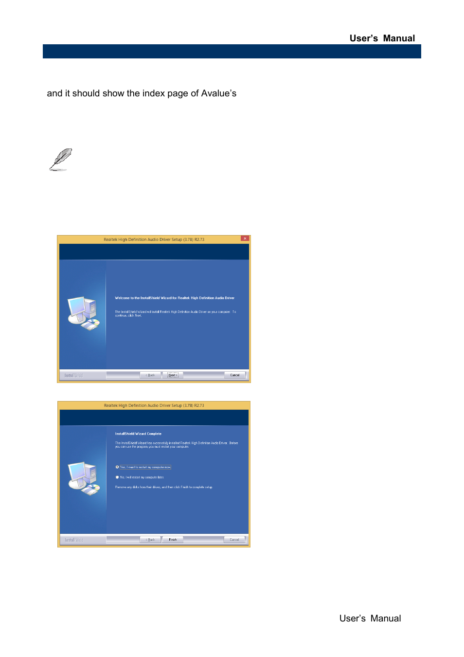 Install audio driver (for realtek alc892) | Avalue EBM-BYT User Manual | Page 71 / 75