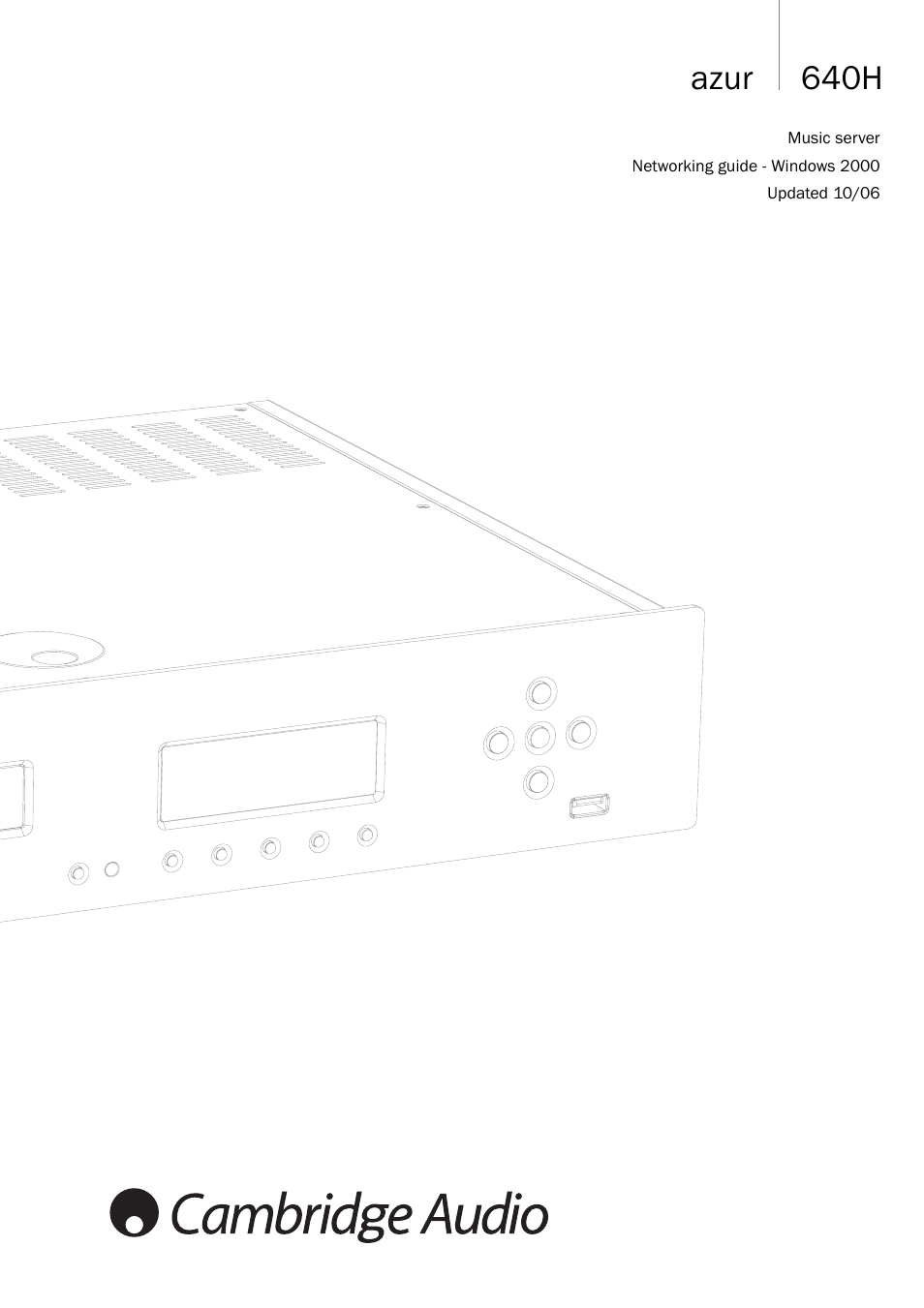 Cambridge Audio 640H Azur User Manual | 15 pages