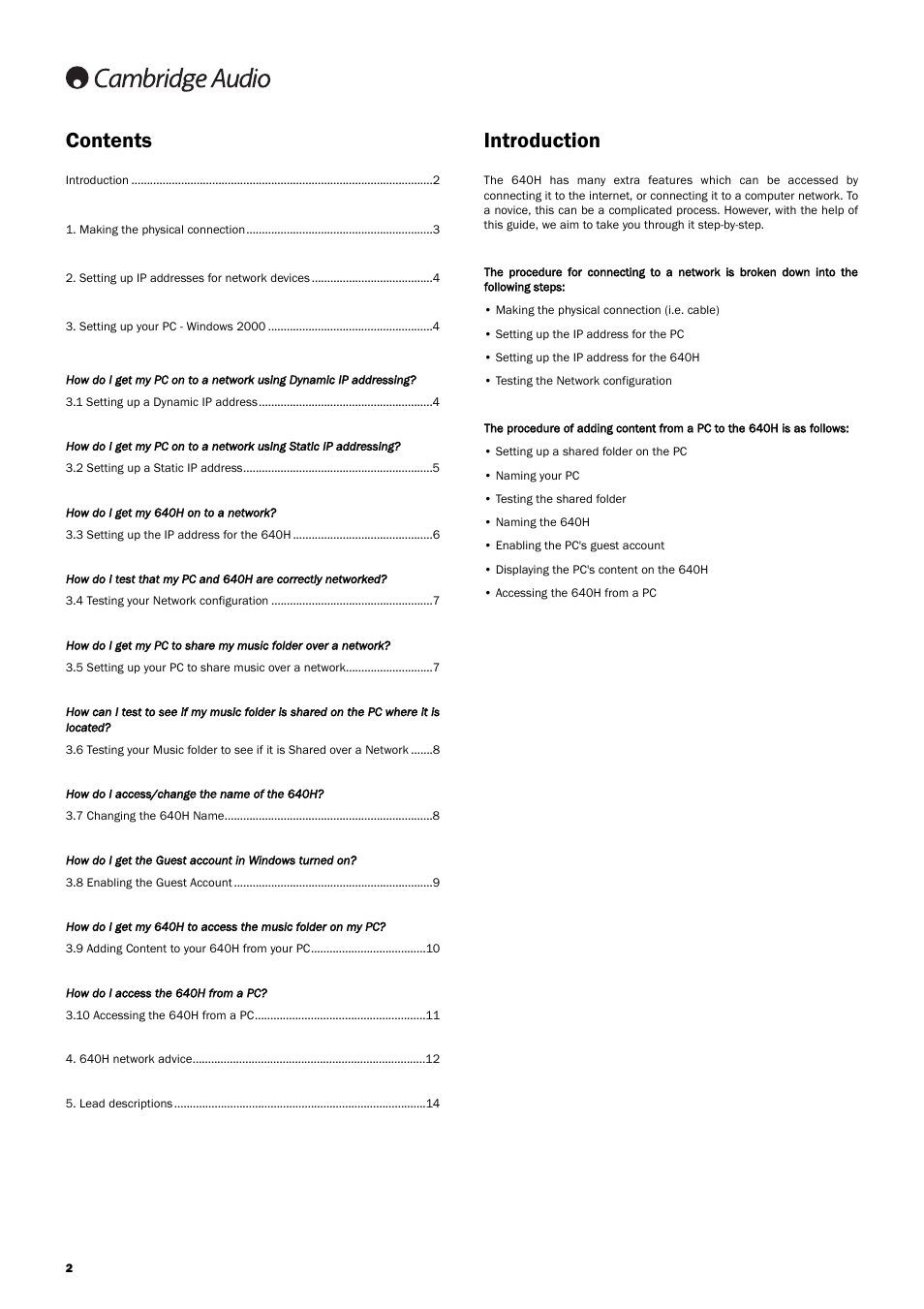 Cambridge Audio 640H Azur User Manual | Page 2 / 15