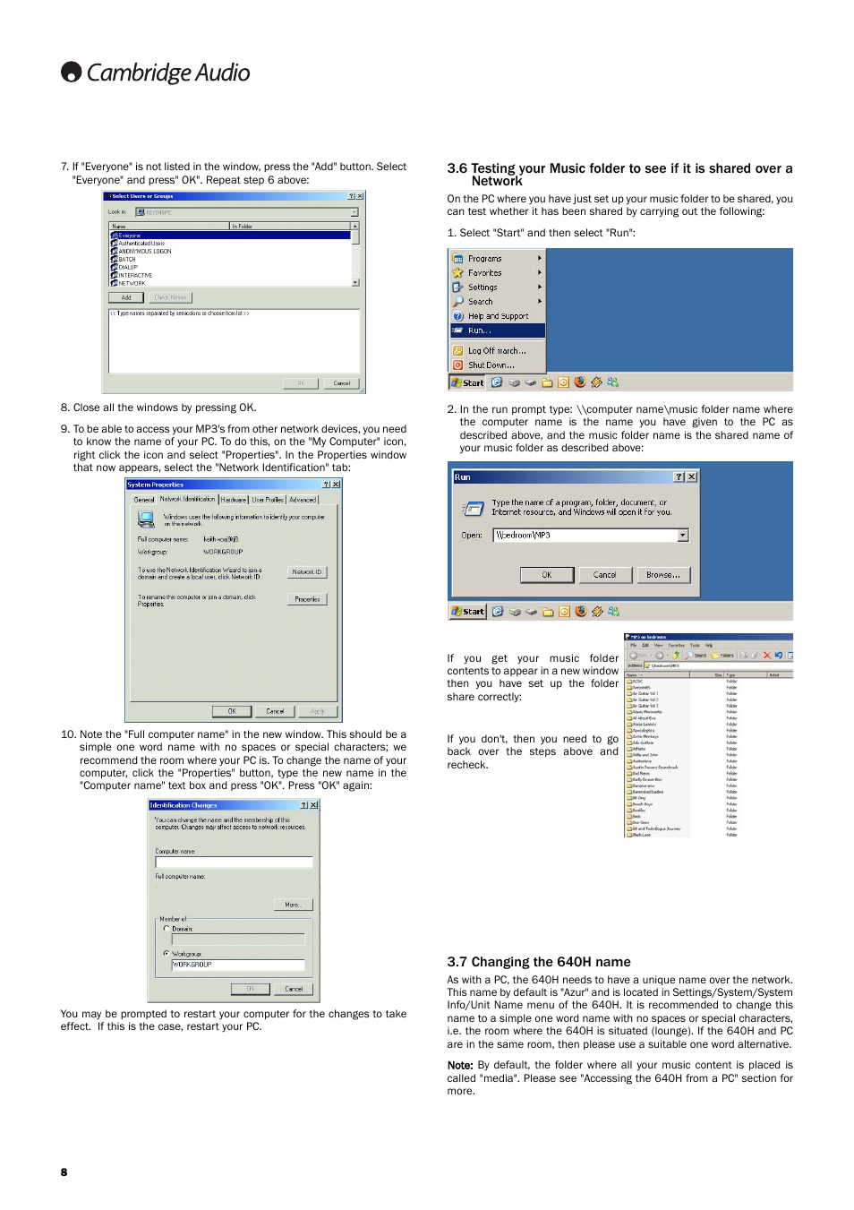 7 changing the 640h name | Cambridge Audio 640H Azur User Manual | Page 8 / 15