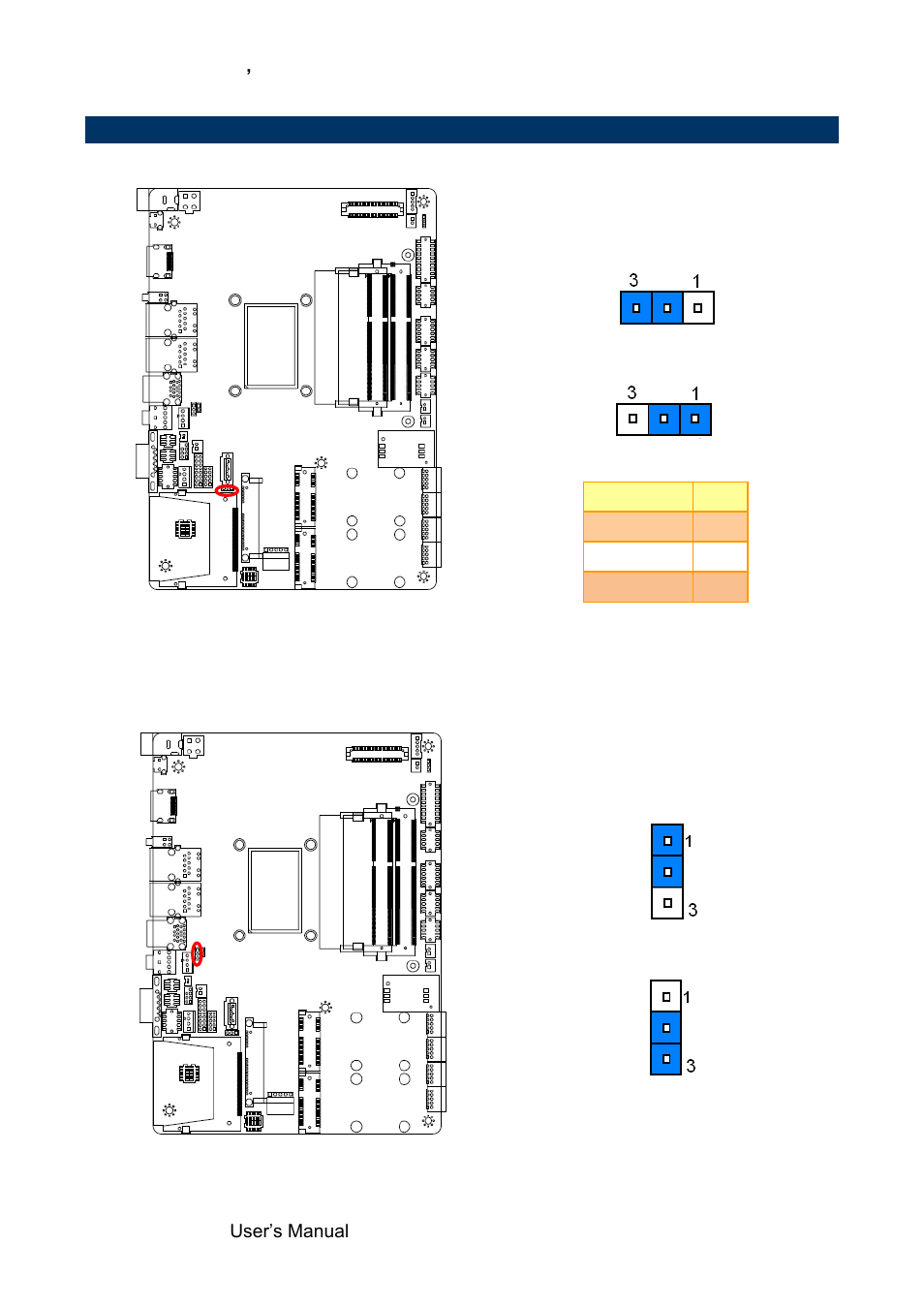 Setting jumpers & connectors, Sata power select (jp1), Clear cmos (jp4) | 3 setting jumpers & connectors | Avalue EBM-QM87U User Manual | Page 18 / 75