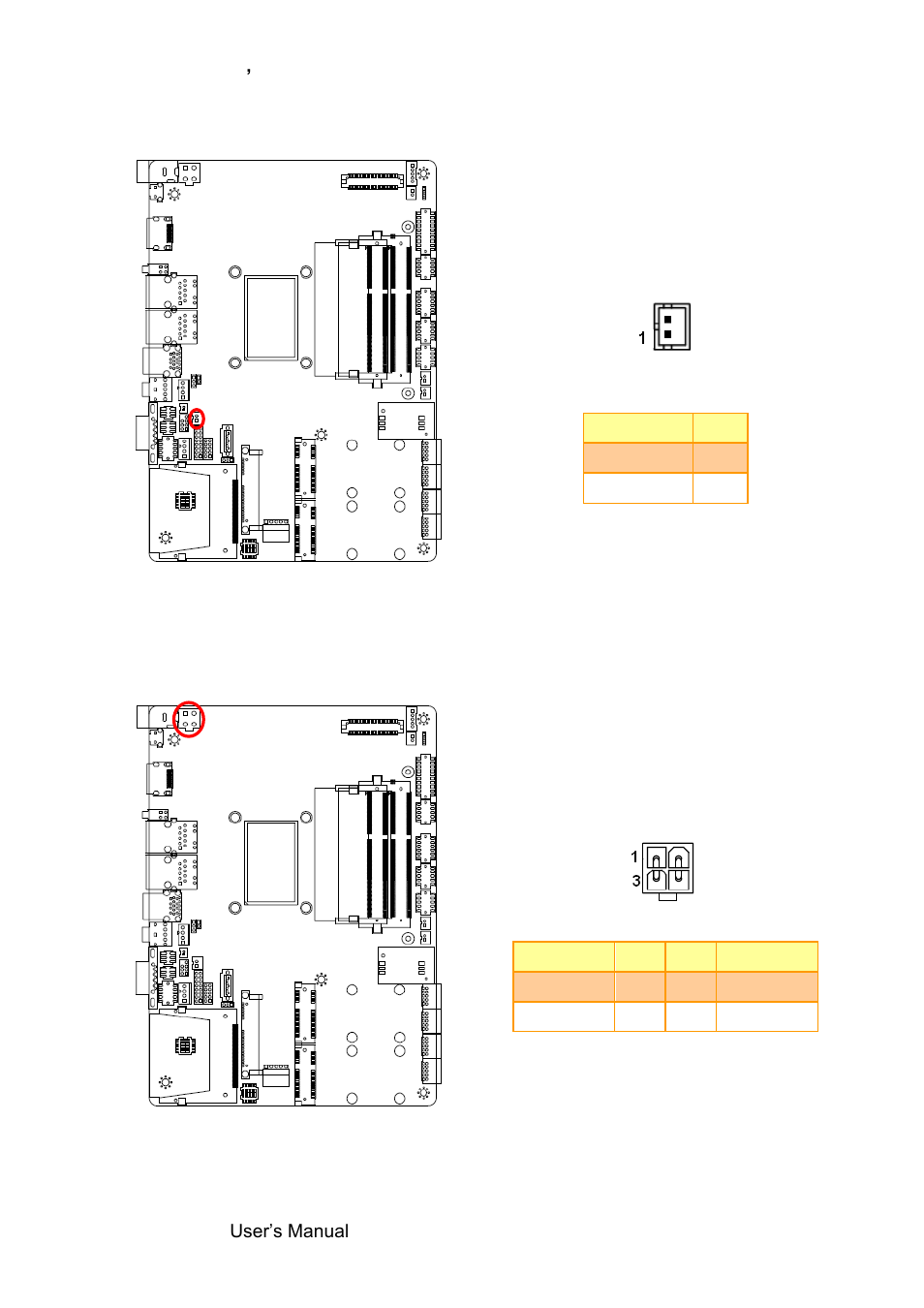 Sata power connector (spwr), Power connector (pwr1) | Avalue EBM-QM87U User Manual | Page 26 / 75