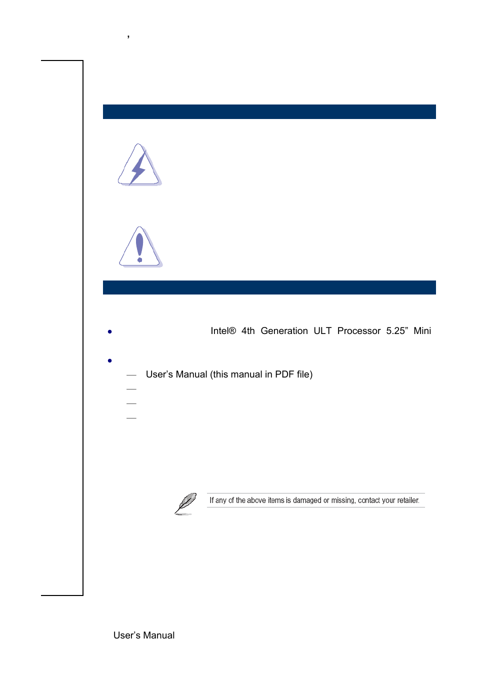 Getting started, Safety precautions, Packing list | Avalue EBM-QM87U User Manual | Page 8 / 75