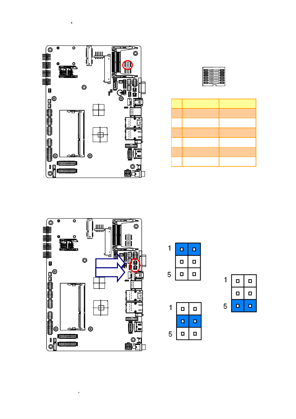 Multi-function select (sw2), Serial port 1/ 2 pin9 signal select (jri1/ jri2) | Avalue EBM-CDV User Manual | Page 20 / 82