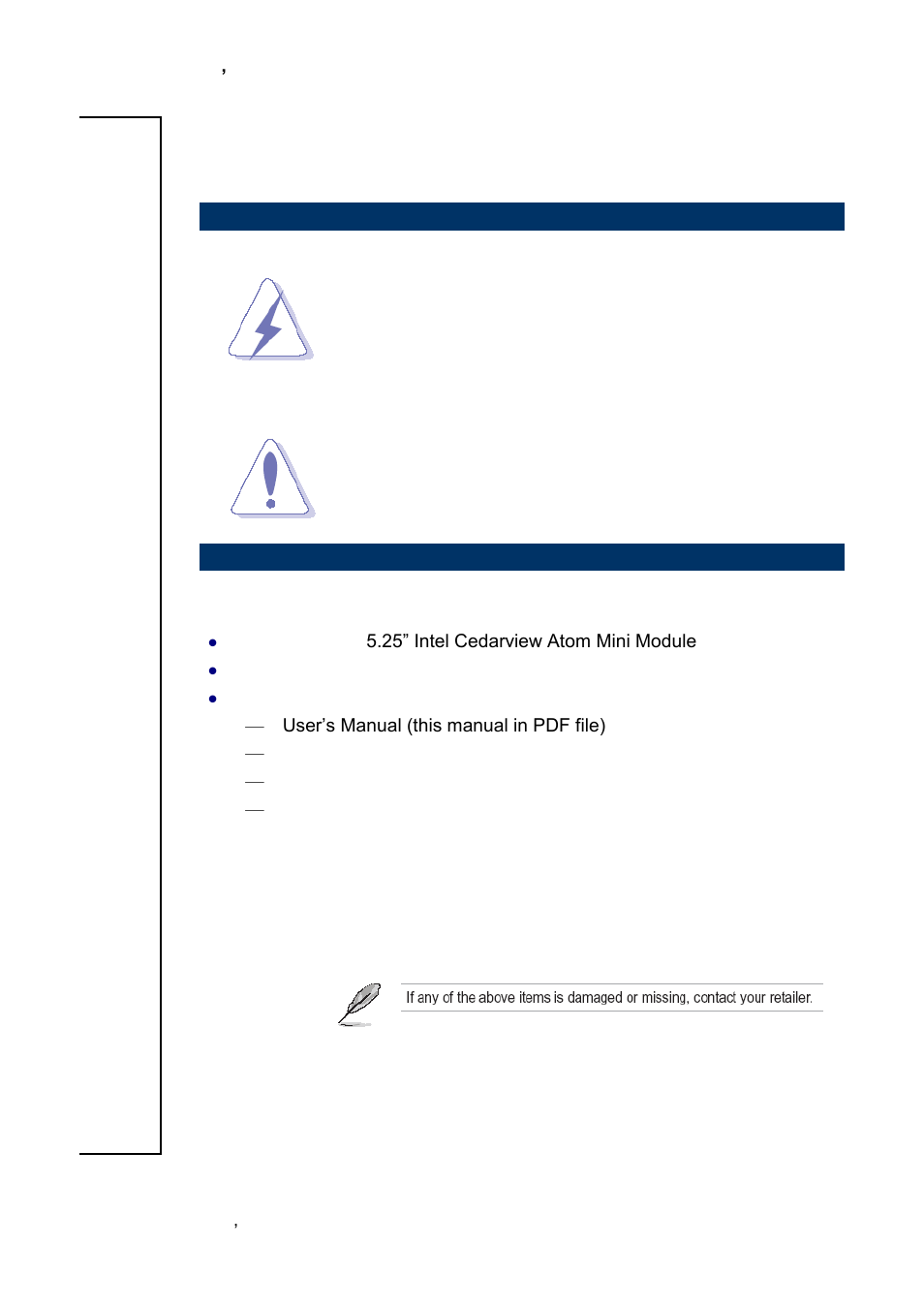 Getting started, Safety precautions, Packing list | Avalue EBM-CDV User Manual | Page 6 / 82