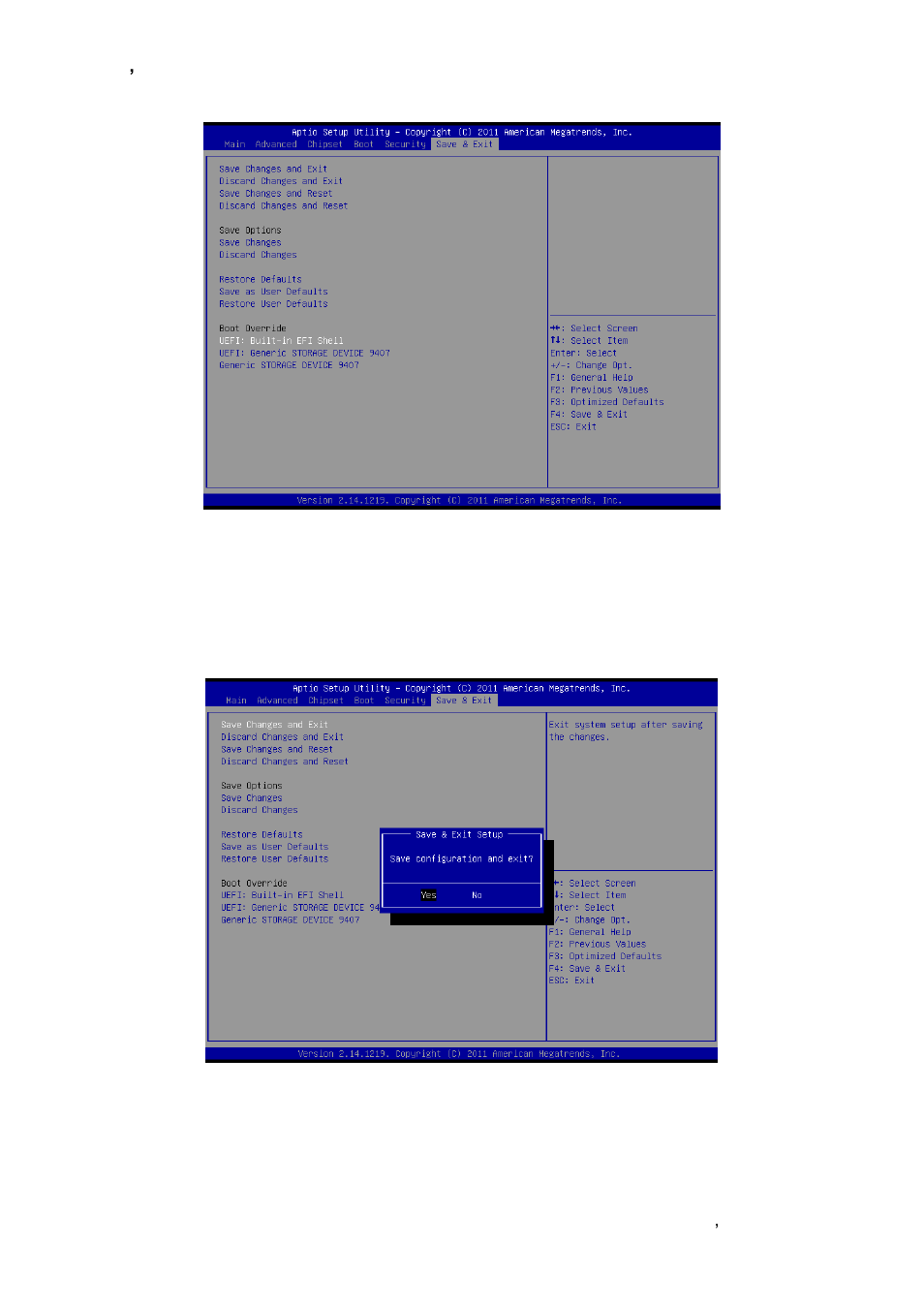 Save & exit, Save changes and exit, Discard changes and exit | Avalue EBM-CDV User Manual | Page 71 / 82