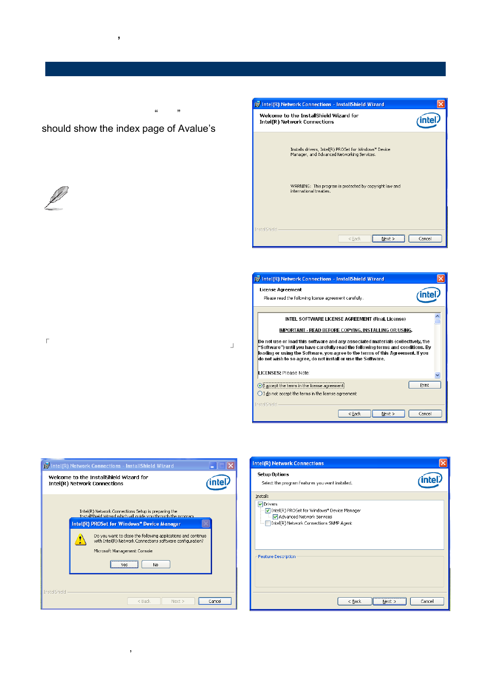 Install ethernet driver (for realtek 82574l) | Avalue EBM-CDV User Manual | Page 78 / 82