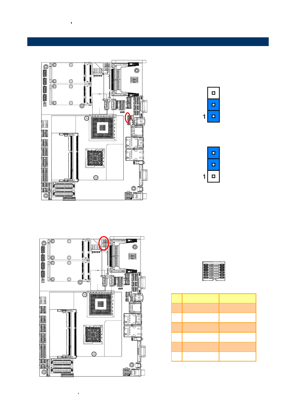 Setting jumpers & connectors, Clear cmos (jbat), Multi-function select (sw1) | 4 setting jumpers & connectors | Avalue EBM-PNV User Manual | Page 22 / 79