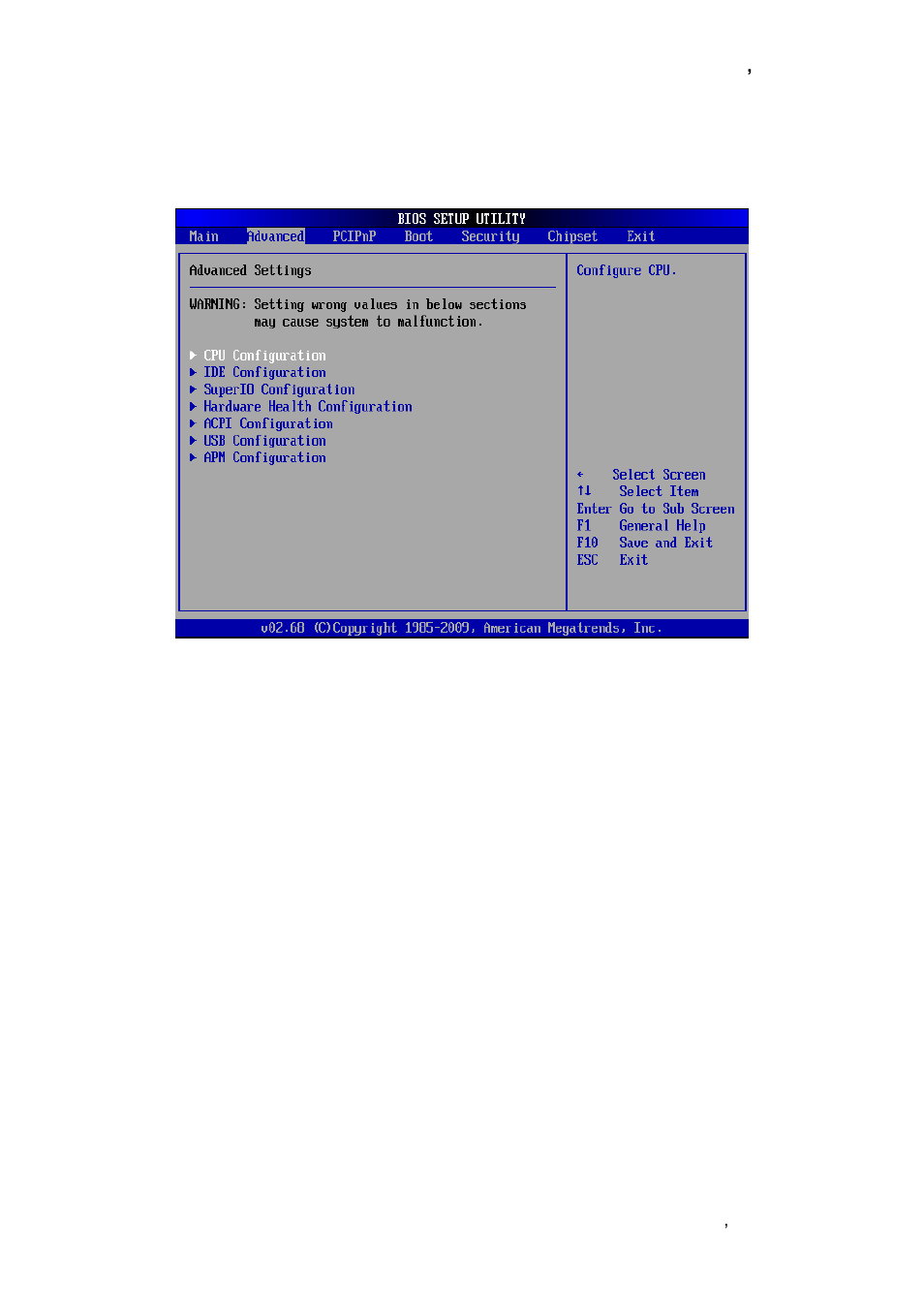 Advanced menu | Avalue EBM-PNV User Manual | Page 45 / 79