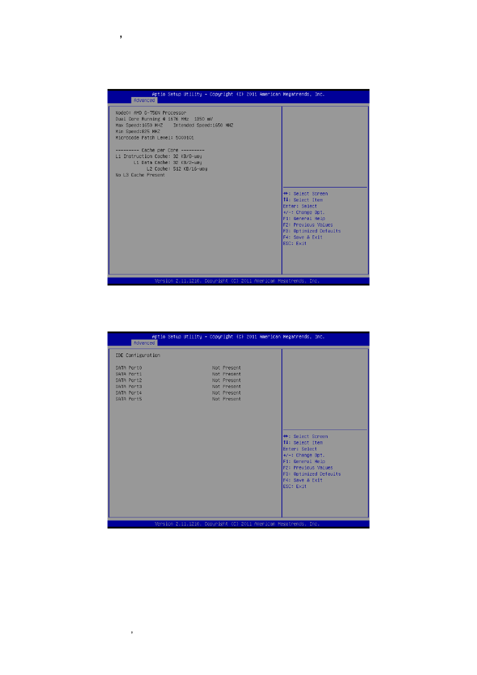 Node 0 information, Ide configuration | Avalue EBM-A50M User Manual | Page 52 / 79