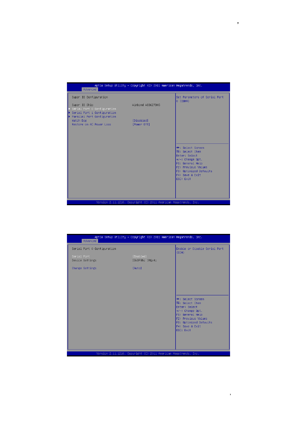 Super io configuration, 1 serial port 0 configuration | Avalue EBM-A50M User Manual | Page 57 / 79