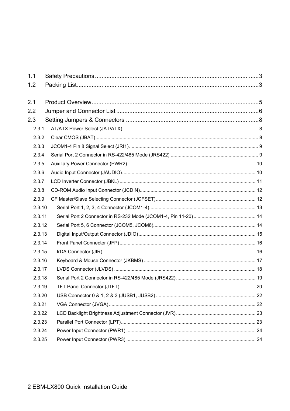 Avalue EBM-LX800 User Manual | Page 2 / 24