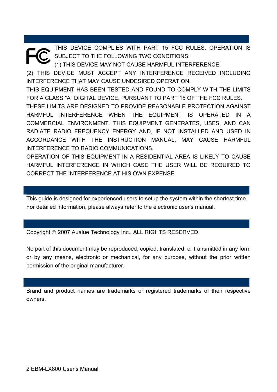 Avalue EBM-LX800 User Manual | Page 2 / 106