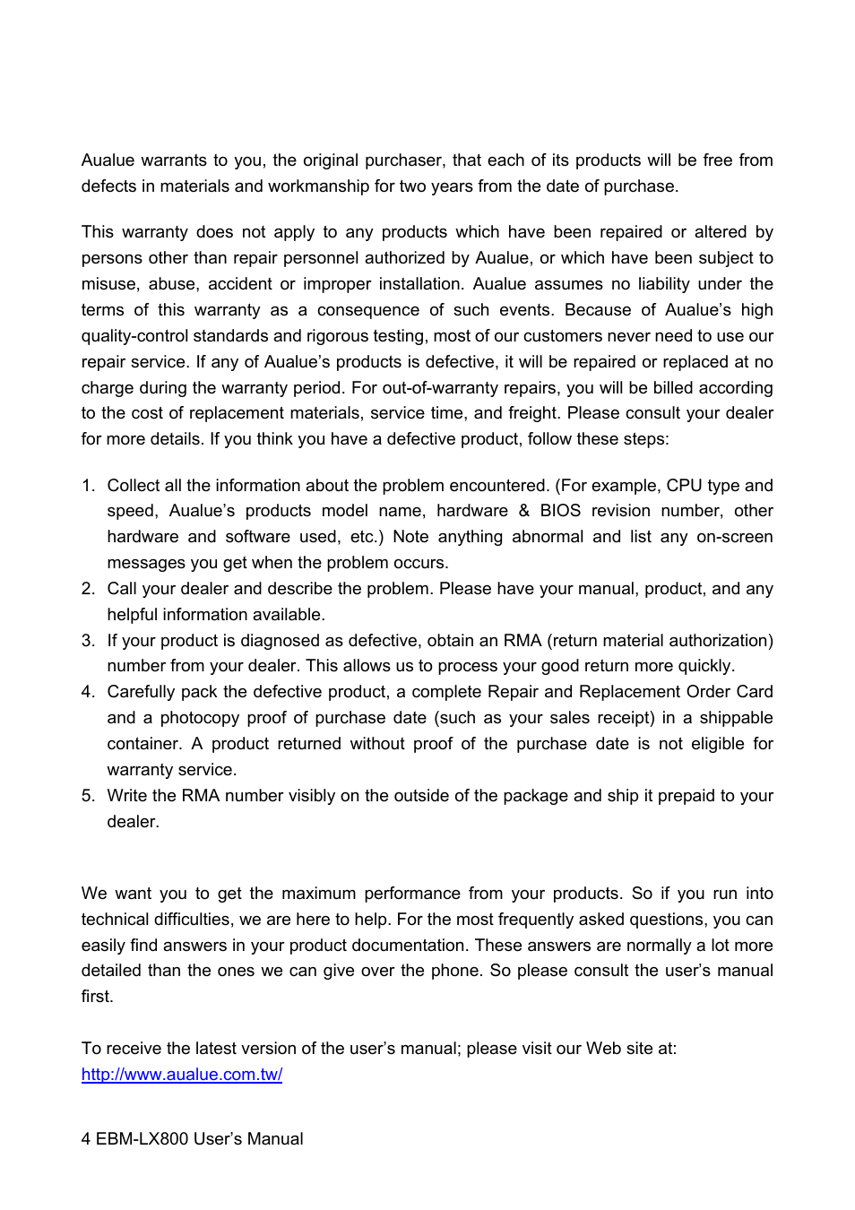 Avalue EBM-LX800 User Manual | Page 4 / 106