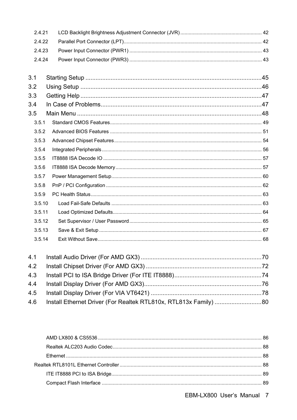 Avalue EBM-LX800 User Manual | Page 7 / 106