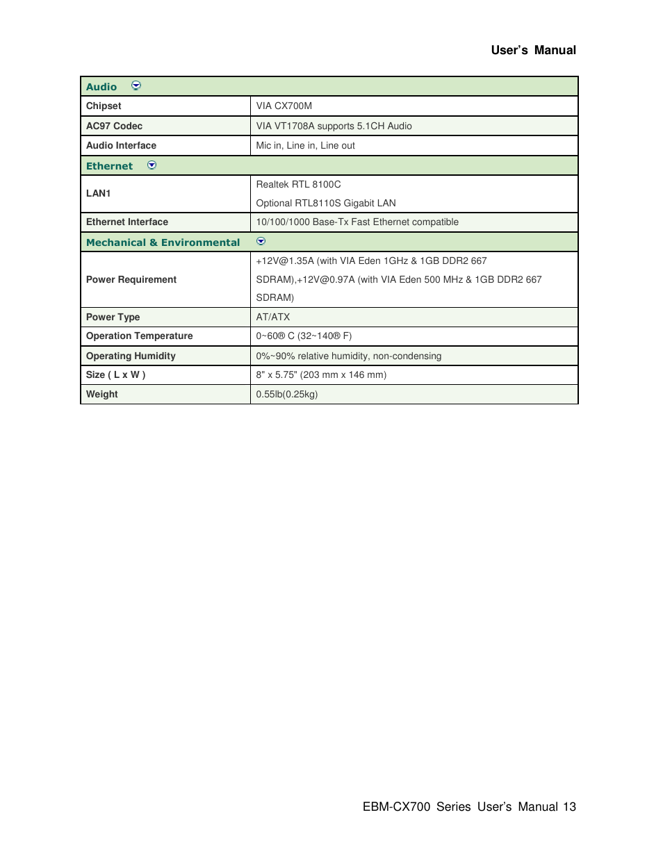 Avalue EBM-CX700 User Manual | Page 13 / 99