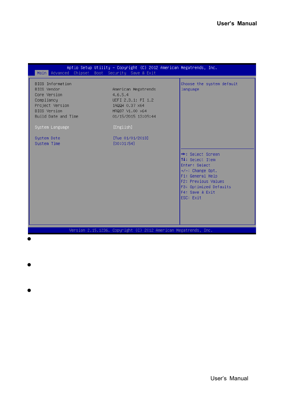 1 main setup | Avalue EMX-Q87R User Manual | Page 45 / 77