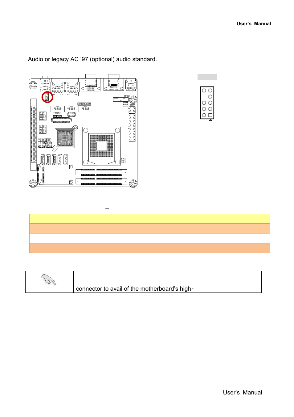 Audio mic.-in & line-out connector (fpaud1), Signal description, Audio connector (fpaud1) | 11 audio mic.-in & line-out connector (fpaud1) | Avalue EMX-QM77 User Manual | Page 43 / 86