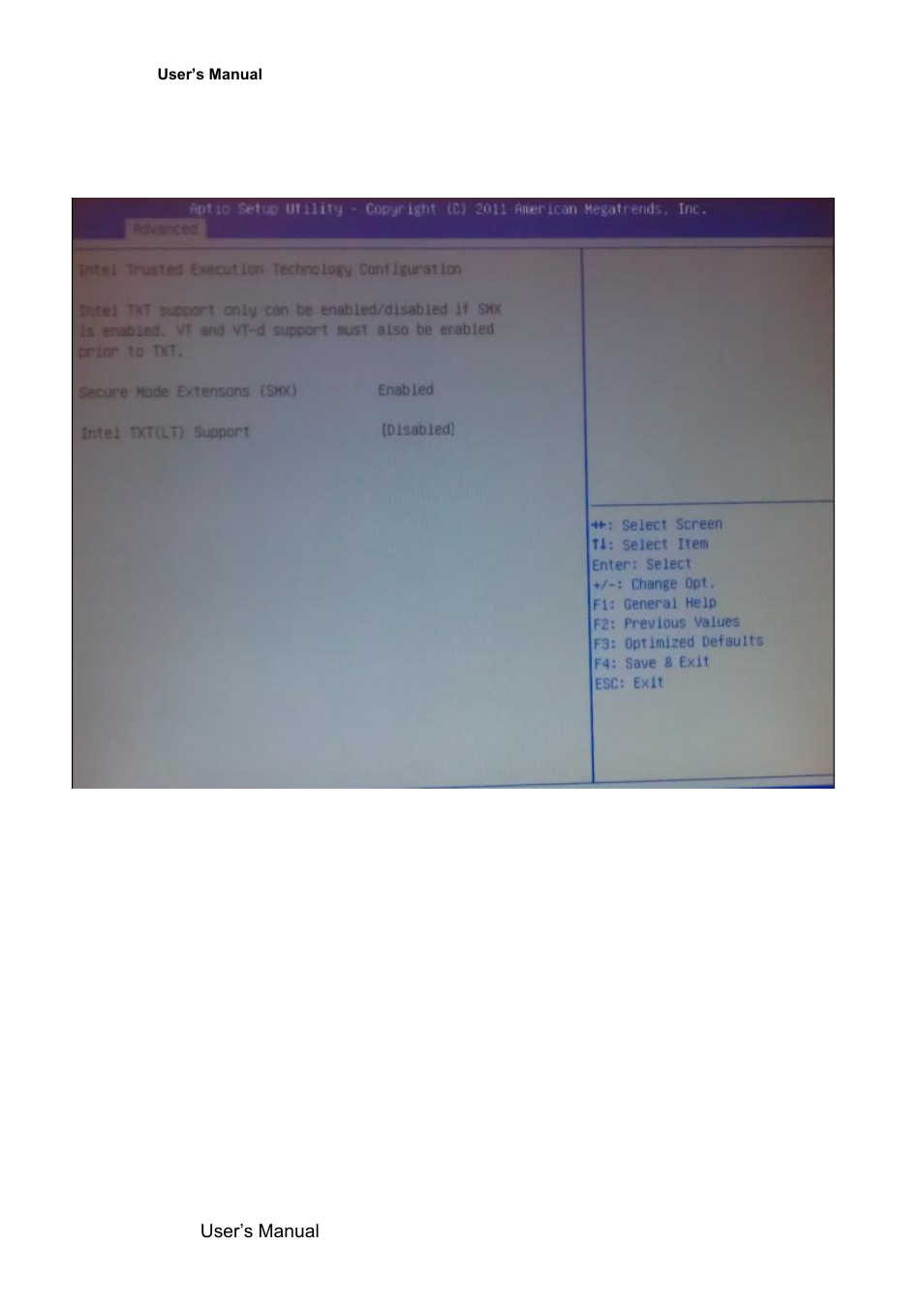Intel txt(lt) configuration | Avalue EMX-QM77 User Manual | Page 60 / 86