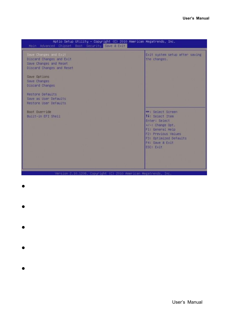 Save & exit | Avalue EMX-QM67 User Manual | Page 101 / 102