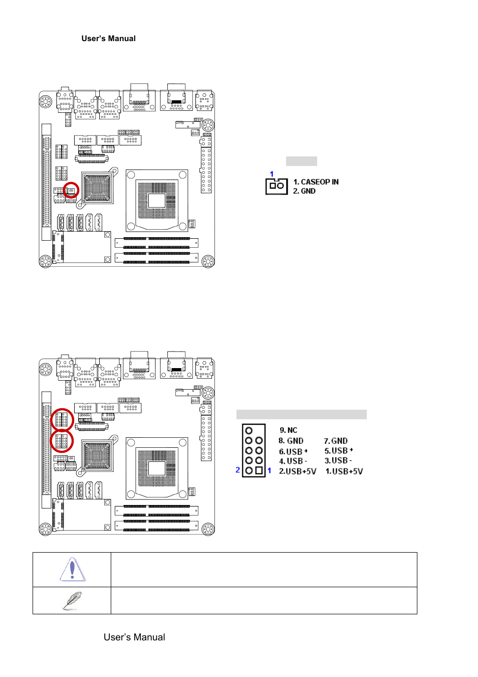 Case open connectors (jcase1), Usb connectors (usb56, usb78, usb910, usb1112,) | Avalue EMX-QM67 User Manual | Page 46 / 102